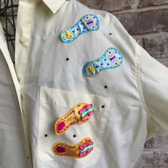 Las Olas Flip Flop Embellished Striped Shirt - Picture 3 of 8